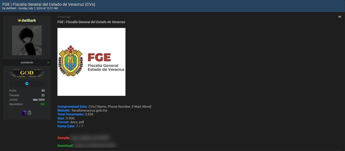 Major Data Breach at Fiscalía General del Estado de Veracruz Exposes Thousands of CVs