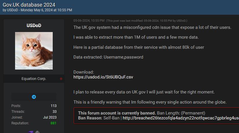 Gov.UK Database Leak 2024