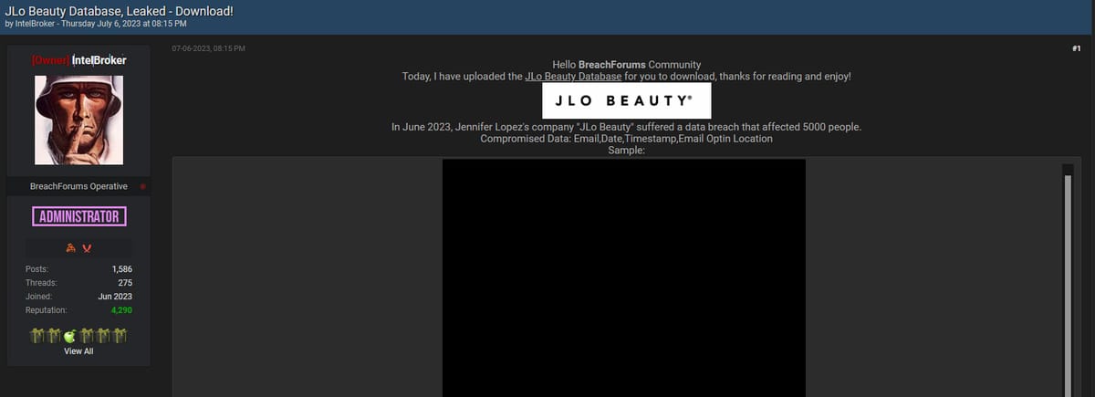 JLo Beauty Data Breach Exposes 5,000 Customers' Emails