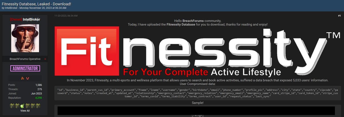 Fitnessity Data Breach: Over 5,000 Users' Data Exposed