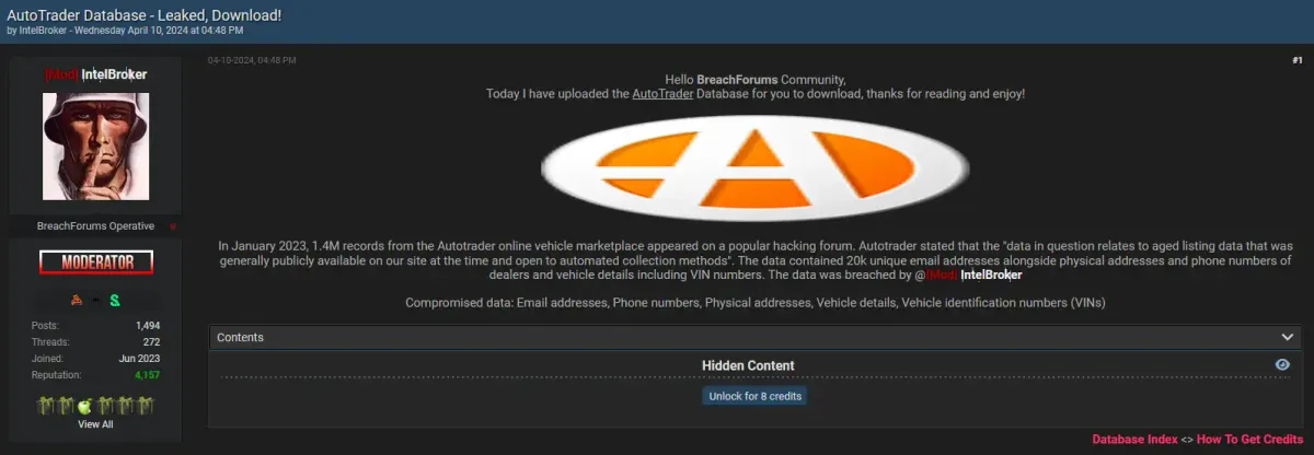 AutoTrader Data Breach