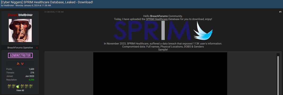 SPRIM Healthcare Data Breach Exposes 113K Records