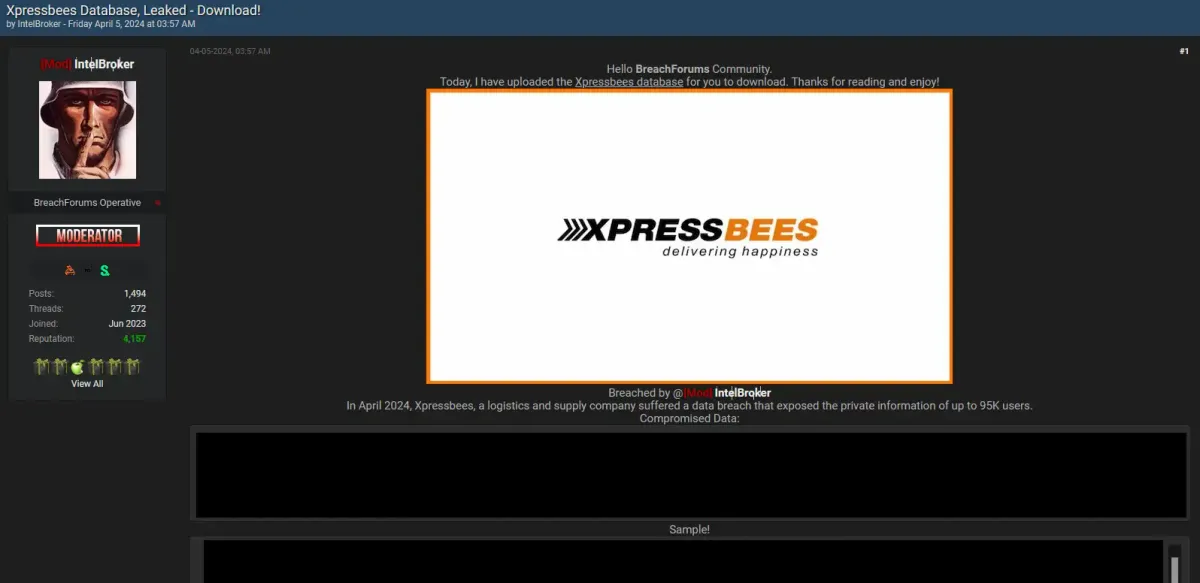 Xpressbees Data Breach Exposes 95K Users' Information