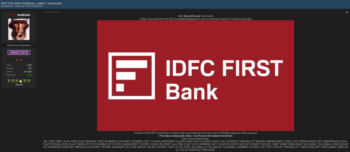 IDFC First Bank Data Breach