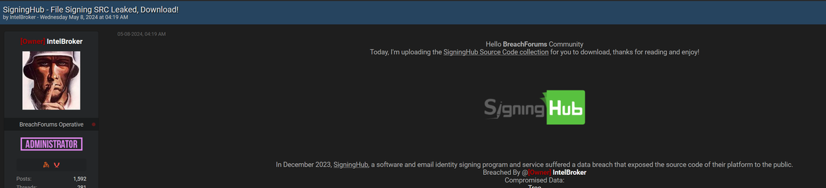 SigningHub Data Breach: Source Code Leaked