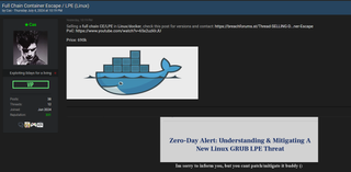 $690,000 0-day for Full Chain Container Escape / LPE (Linux) For sale by Cas
