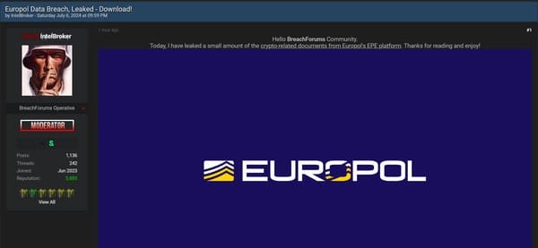Europol's EPE Platform Breached: Crypto Documents Leaked