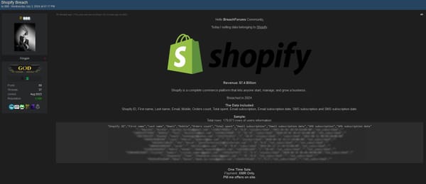 Massive Shopify Data Breach Exposes 179,873 Users' Personal Information