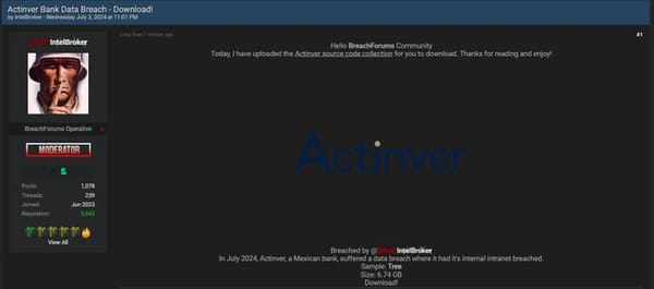 Massive 7.61 GB Data Leak Hits Actinver Bank, Source Code Compromised
