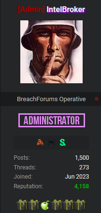 Legendary Threat Actor IntelBroker - Now Admin on BreachForums