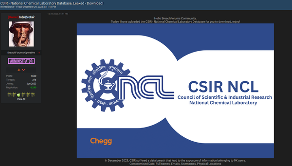 CSIR-NCL Data Leak: 9,000 Users' Personal Information Leaked Online