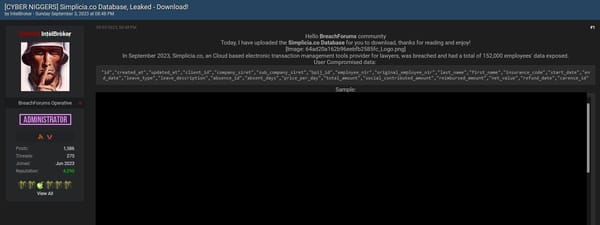 Simplicia.co Breach Exposes 152,000 Employee Records