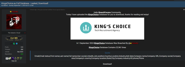 King's Choice Database Leak