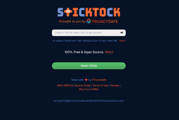 StickTock: A New Open-Source Privacy Frontend for TikTok