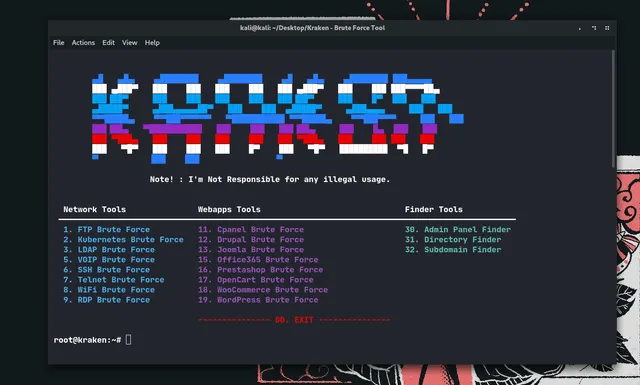 Kraken: All-in-One Toolkit for BruteForce Attacks