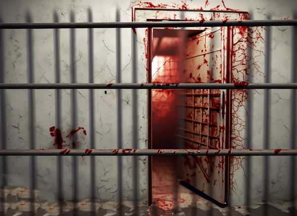 bloody prison doorway